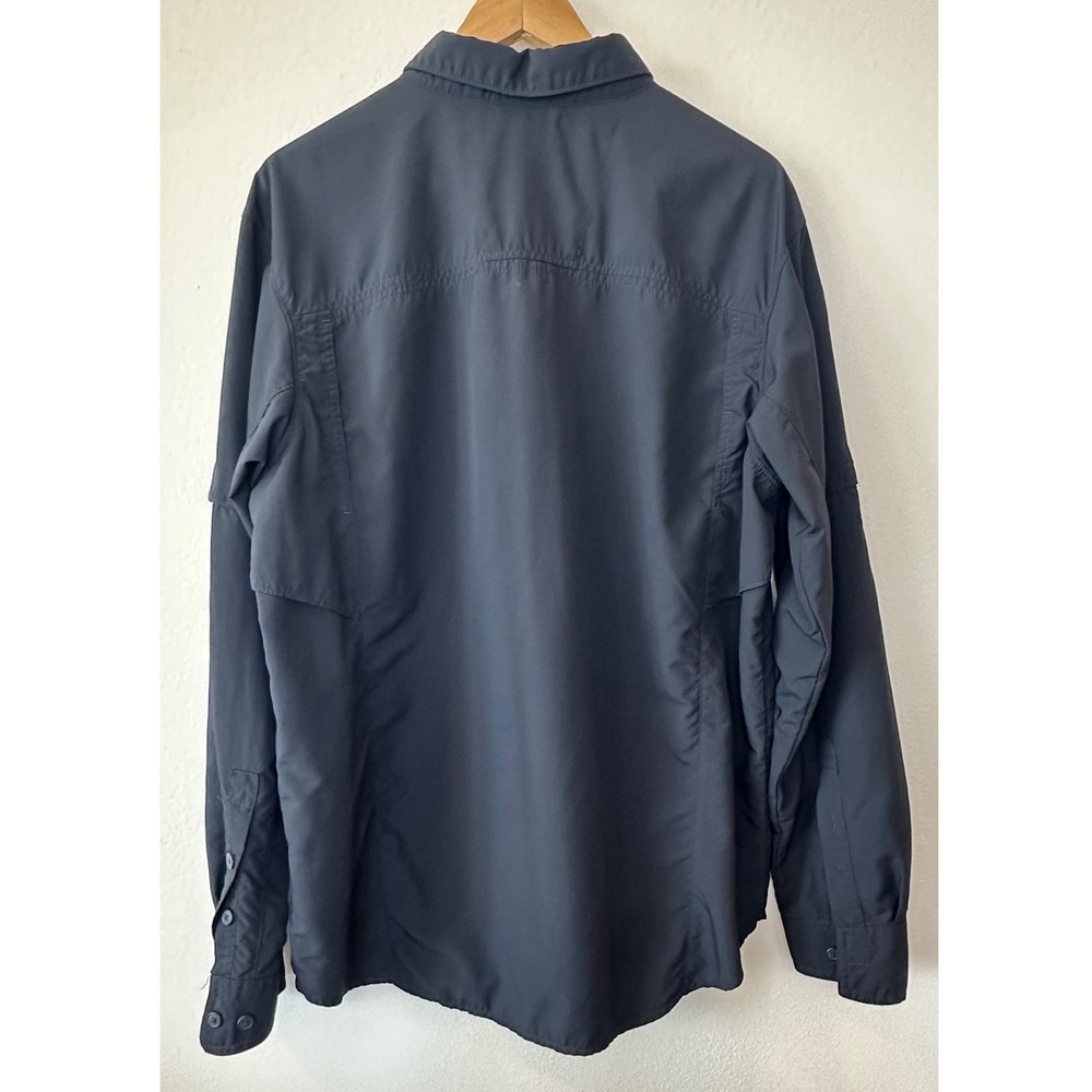 Columbia Men Shirt XL, Navy Blue, Fishing, Vented, Pockets, Roll Tab Sleeves - Picture 2 of 6
